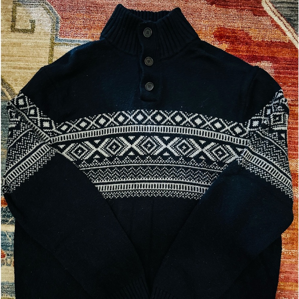 XL Men’s Navy Banana Republic Henley Ski Sweater